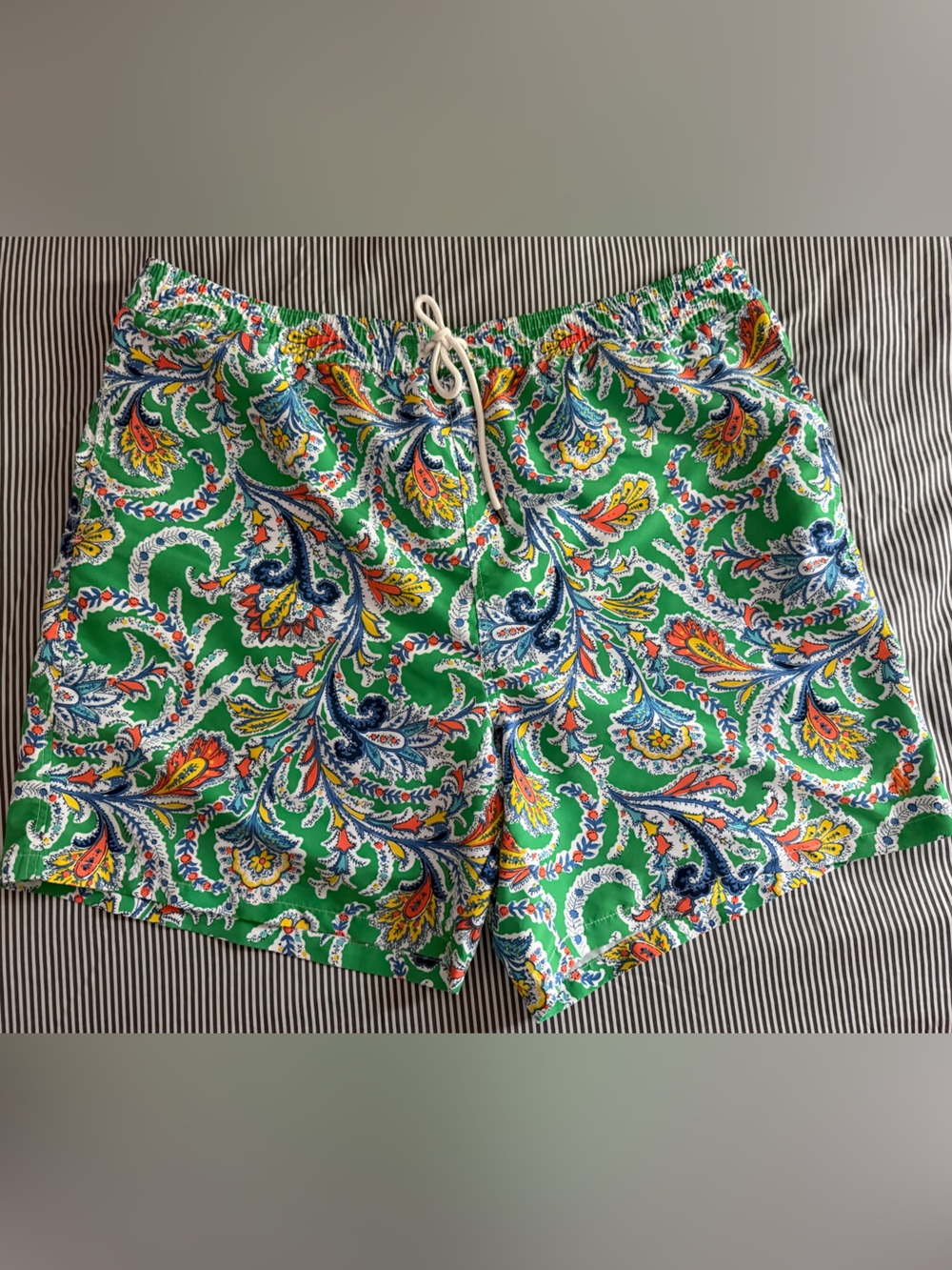 Polo Ralph Lauren Green Paisley Print Drawstring Swim Shorts